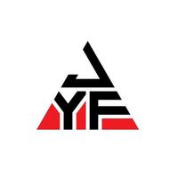 JYF triangle letter logo design with triangle shape. JYF triangle logo design monogram. JYF triangle vector logo template with red color. JYF triangular logo Simple, Elegant, and Luxurious Logo.