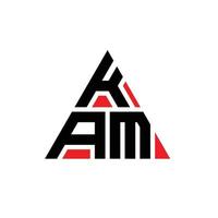 diseño de logotipo de letra triangular kam con forma de triángulo. monograma de diseño del logotipo del triángulo kam. plantilla de logotipo de vector de triángulo kam con color rojo. logo triangular kam logo simple, elegante y lujoso.