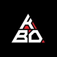 diseño de logotipo de letra triangular kbo con forma de triángulo. monograma de diseño del logotipo del triángulo kbo. plantilla de logotipo de vector de triángulo kbo con color rojo. logotipo triangular kbo logotipo simple, elegante y lujoso.