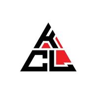diseño de logotipo de letra triangular kcl con forma de triángulo. monograma de diseño de logotipo de triángulo kcl. plantilla de logotipo de vector de triángulo kcl con color rojo. logotipo triangular kcl logotipo simple, elegante y lujoso.
