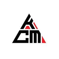 diseño de logotipo de letra triangular kcm con forma de triángulo. monograma de diseño de logotipo de triángulo kcm. plantilla de logotipo de vector de triángulo kcm con color rojo. logotipo triangular kcm logotipo simple, elegante y lujoso.