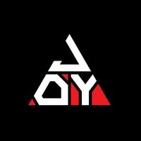 diseño de logotipo de letra de triángulo de alegría con forma de triángulo. monograma de diseño de logotipo de triángulo de alegría. plantilla de logotipo de vector de triángulo de alegría con color rojo. logo triangular joy logo simple, elegante y lujoso.