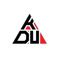 KDU triangle letter logo design with triangle shape. KDU triangle logo design monogram. KDU triangle vector logo template with red color. KDU triangular logo Simple, Elegant, and Luxurious Logo.