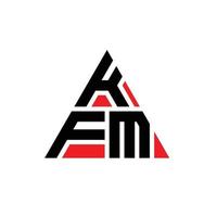 KFM triangle letter logo design with triangle shape. KFM triangle logo design monogram. KFM triangle vector logo template with red color. KFM triangular logo Simple, Elegant, and Luxurious Logo.