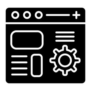 icono de glifo de configuración de código vector