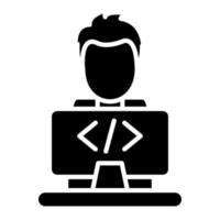 Programmer Glyph Icon vector