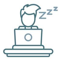 Sleepy Worker Line Two Color Icon vector