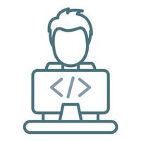 Programmer Line Two Color Icon vector