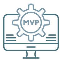 icono de dos colores de línea mvp vector