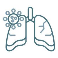 línea de infección pulmonar icono de dos colores vector