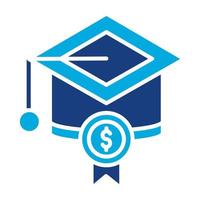 Scholarship Glyph Two Color Icon vector