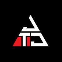 jtj diseño de logotipo de letra triangular con forma de triángulo. monograma de diseño del logotipo del triángulo jtj. plantilla de logotipo de vector de triángulo jtj con color rojo. logotipo triangular jtj logotipo simple, elegante y lujoso.
