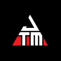 diseño de logotipo de letra triangular jtm con forma de triángulo. monograma de diseño de logotipo de triángulo jtm. plantilla de logotipo de vector de triángulo jtm con color rojo. logotipo triangular jtm logotipo simple, elegante y lujoso.
