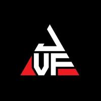 Diseño de logotipo de letra triangular jvf con forma de triángulo. monograma de diseño del logotipo del triángulo jvf. plantilla de logotipo de vector de triángulo jvf con color rojo. logotipo triangular jvf logotipo simple, elegante y lujoso.