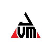 diseño de logotipo de letra triangular jvm con forma de triángulo. monograma de diseño del logotipo del triángulo jvm. plantilla de logotipo de vector de triángulo jvm con color rojo. logotipo triangular jvm logotipo simple, elegante y lujoso.