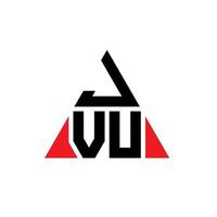 JVU triangle letter logo design with triangle shape. JVU triangle logo design monogram. JVU triangle vector logo template with red color. JVU triangular logo Simple, Elegant, and Luxurious Logo.