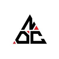 diseño de logotipo de letra triangular noc con forma de triángulo. monograma de diseño de logotipo de triángulo noc. plantilla de logotipo de vector de triángulo noc con color rojo. logotipo triangular noc logotipo simple, elegante y lujoso.