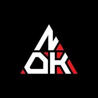 diseño de logotipo de letra triangular nok con forma de triángulo. monograma de diseño de logotipo de triángulo nok. Plantilla de logotipo de vector de triángulo nok con color rojo. logotipo triangular nok logotipo simple, elegante y lujoso.