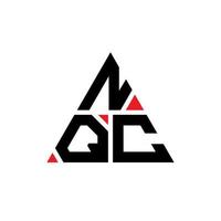 NQC triangle letter logo design with triangle shape. NQC triangle logo design monogram. NQC triangle vector logo template with red color. NQC triangular logo Simple, Elegant, and Luxurious Logo.