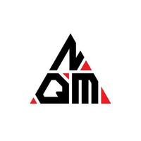 NQM triangle letter logo design with triangle shape. NQM triangle logo design monogram. NQM triangle vector logo template with red color. NQM triangular logo Simple, Elegant, and Luxurious Logo.