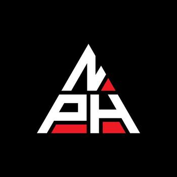 NPH triangle letter logo design with triangle shape. NPH triangle logo design monogram. NPH triangle vector logo template with red color. NPH triangular logo Simple, Elegant, and Luxurious Logo.