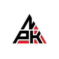 Diseño de logotipo de letra triangular npk con forma de triángulo. monograma de diseño de logotipo de triángulo npk. Plantilla de logotipo de vector de triángulo npk con color rojo. logotipo triangular npk logotipo simple, elegante y lujoso.