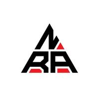 diseño de logotipo de letra triangular nra con forma de triángulo. monograma de diseño del logotipo del triángulo nra. plantilla de logotipo de vector de triángulo nra con color rojo. logotipo triangular nra logotipo simple, elegante y lujoso.