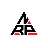 diseño de logotipo de letra triangular nrp con forma de triángulo. monograma de diseño de logotipo de triángulo nrp. plantilla de logotipo de vector de triángulo nrp con color rojo. logotipo triangular nrp logotipo simple, elegante y lujoso.
