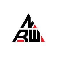 Diseño de logotipo de letra triangular nrw con forma de triángulo. monograma de diseño de logotipo de triángulo nrw. plantilla de logotipo de vector de triángulo nrw con color rojo. logotipo triangular nrw logotipo simple, elegante y lujoso.