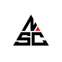 Diseño de logotipo de letra triangular nsc con forma de triángulo. monograma de diseño de logotipo de triángulo nsc. plantilla de logotipo de vector de triángulo nsc con color rojo. logotipo triangular nsc logotipo simple, elegante y lujoso.