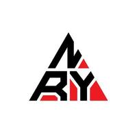 NRY triangle letter logo design with triangle shape. NRY triangle logo design monogram. NRY triangle vector logo template with red color. NRY triangular logo Simple, Elegant, and Luxurious Logo.