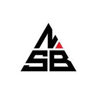 NSB triangle letter logo design with triangle shape. NSB triangle logo design monogram. NSB triangle vector logo template with red color. NSB triangular logo Simple, Elegant, and Luxurious Logo.