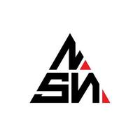 Diseño de logotipo de letra triangular nsn con forma de triángulo. monograma de diseño de logotipo de triángulo nsn. plantilla de logotipo de vector de triángulo nsn con color rojo. logotipo triangular nsn logotipo simple, elegante y lujoso.