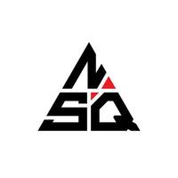 diseño de logotipo de letra triangular nsq con forma de triángulo. monograma de diseño de logotipo de triángulo nsq. plantilla de logotipo de vector de triángulo nsq con color rojo. logotipo triangular nsq logotipo simple, elegante y lujoso.