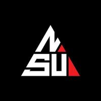 Diseño de logotipo de letra triangular nsu con forma de triángulo. monograma de diseño del logotipo del triángulo nsu. plantilla de logotipo de vector de triángulo nsu con color rojo. logotipo triangular nsu logotipo simple, elegante y lujoso.