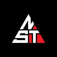 diseño de logotipo de letra de triángulo nst con forma de triángulo. monograma de diseño de logotipo de triángulo nst. plantilla de logotipo de vector de triángulo nst con color rojo. logotipo triangular nst logotipo simple, elegante y lujoso.