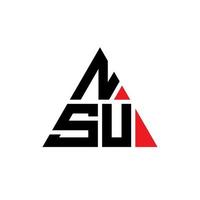 NSU triangle letter logo design with triangle shape. NSU triangle logo design monogram. NSU triangle vector logo template with red color. NSU triangular logo Simple, Elegant, and Luxurious Logo.