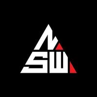 diseño de logotipo de letra triangular nsw con forma de triángulo. monograma de diseño de logotipo de triángulo nsw. plantilla de logotipo de vector de triángulo nsw con color rojo. logotipo triangular nsw logotipo simple, elegante y lujoso.