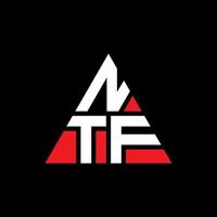 diseño de logotipo de letra triangular ntf con forma de triángulo. monograma de diseño de logotipo de triángulo ntf. plantilla de logotipo de vector de triángulo ntf con color rojo. logotipo triangular ntf logotipo simple, elegante y lujoso.