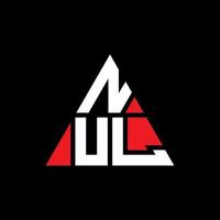 NUL triangle letter logo design with triangle shape. NUL triangle logo design monogram. NUL triangle vector logo template with red color. NUL triangular logo Simple, Elegant, and Luxurious Logo.
