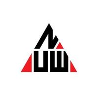 NUW triangle letter logo design with triangle shape. NUW triangle logo design monogram. NUW triangle vector logo template with red color. NUW triangular logo Simple, Elegant, and Luxurious Logo.