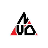 Diseño de logotipo de letra triangular nvo con forma de triángulo. monograma de diseño de logotipo de triángulo nvo. plantilla de logotipo de vector de triángulo nvo con color rojo. logotipo triangular nvo logotipo simple, elegante y lujoso.