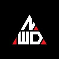 Diseño de logotipo de letra triangular nwd con forma de triángulo. monograma de diseño de logotipo de triángulo nwd. plantilla de logotipo de vector de triángulo nwd con color rojo. logotipo triangular nwd logotipo simple, elegante y lujoso.