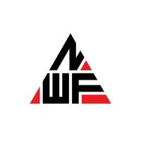 NWF triangle letter logo design with triangle shape. NWF triangle logo design monogram. NWF triangle vector logo template with red color. NWF triangular logo Simple, Elegant, and Luxurious Logo.