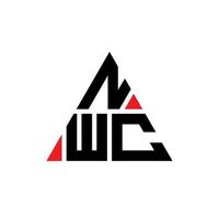 NWC triangle letter logo design with triangle shape. NWC triangle logo design monogram. NWC triangle vector logo template with red color. NWC triangular logo Simple, Elegant, and Luxurious Logo.
