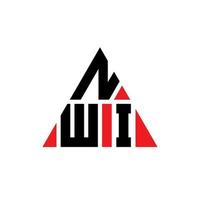 diseño de logotipo de letra triangular nwi con forma de triángulo. monograma de diseño del logotipo del triángulo nwi. plantilla de logotipo de vector de triángulo nwi con color rojo. logotipo triangular nwi logotipo simple, elegante y lujoso.