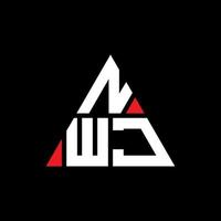diseño de logotipo de letra triangular nwj con forma de triángulo. monograma de diseño del logotipo del triángulo nwj. plantilla de logotipo de vector de triángulo nwj con color rojo. logotipo triangular nwj logotipo simple, elegante y lujoso.