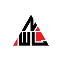 diseño de logotipo de letra triangular nwl con forma de triángulo. monograma de diseño de logotipo de triángulo nwl. plantilla de logotipo de vector de triángulo nwl con color rojo. logotipo triangular nwl logotipo simple, elegante y lujoso.