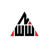 Diseño de logotipo de letra triangular nww con forma de triángulo. monograma de diseño de logotipo de triángulo nww. plantilla de logotipo de vector de triángulo nww con color rojo. logotipo triangular nww logotipo simple, elegante y lujoso.
