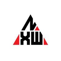 NXW triangle letter logo design with triangle shape. NXW triangle logo design monogram. NXW triangle vector logo template with red color. NXW triangular logo Simple, Elegant, and Luxurious Logo.